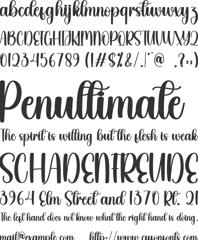 Brighten font preview