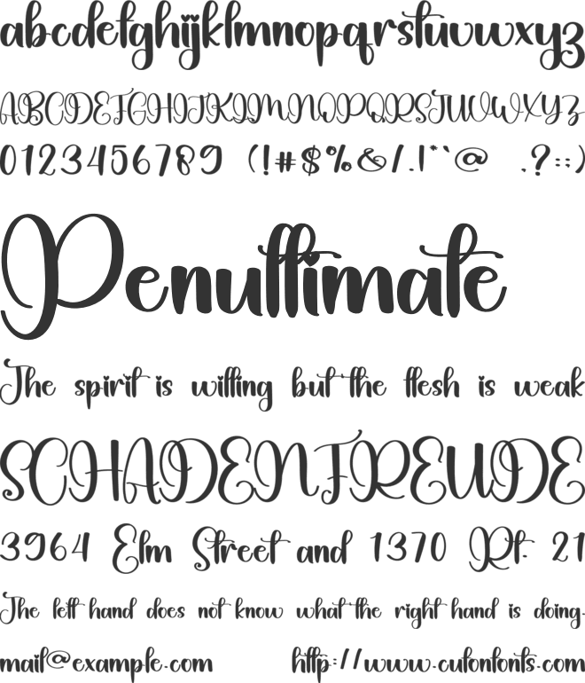 Wedding In Handmade font preview