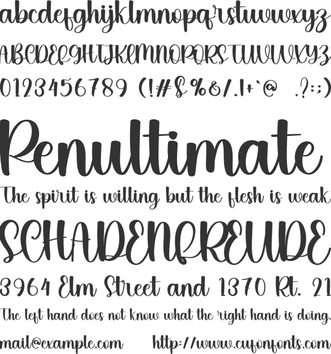 Beach In Valentine font preview