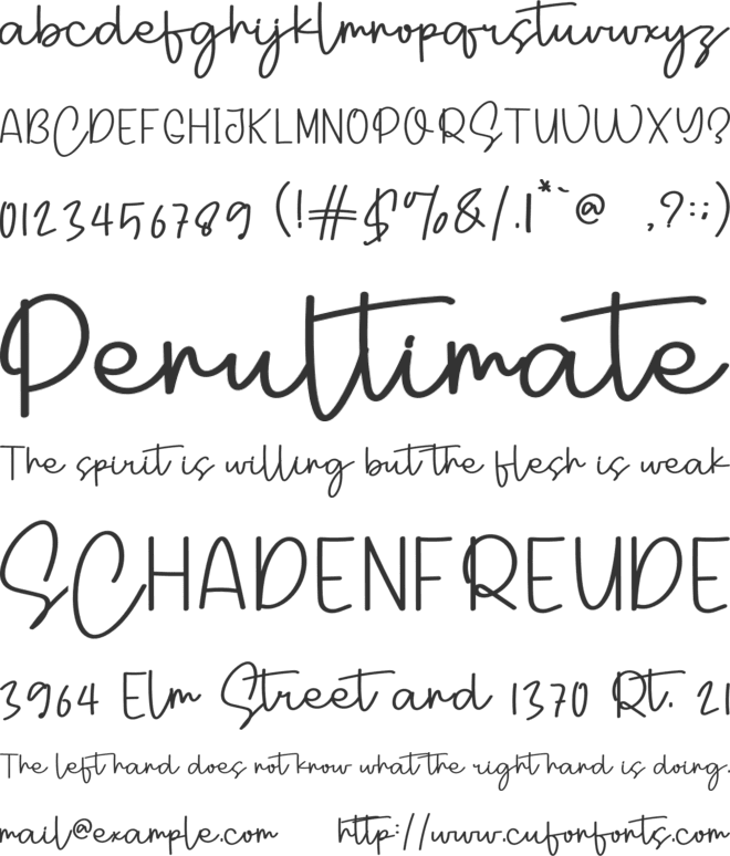 Slimfite font preview