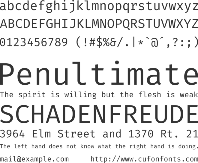 Fira Mono font preview