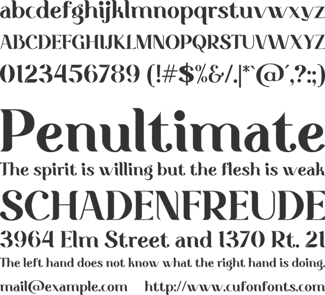 Mifer Holland font preview