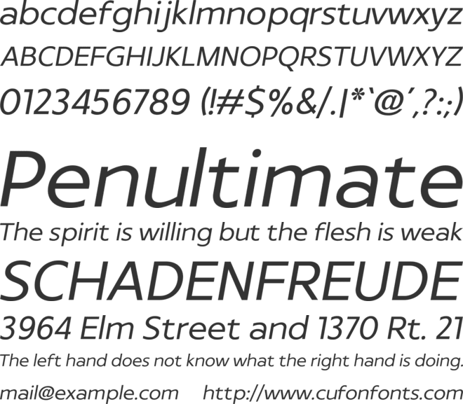Archopada Oblique font preview