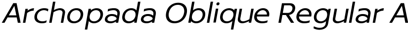 Archopada Oblique Regular font