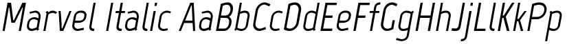 Marvel Italic font