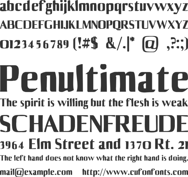 Stronghold Freak font preview