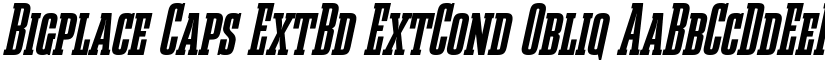 Bigplace Caps ExtBd ExtCond Obliq font