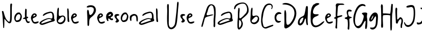 Noteable Personal Use font