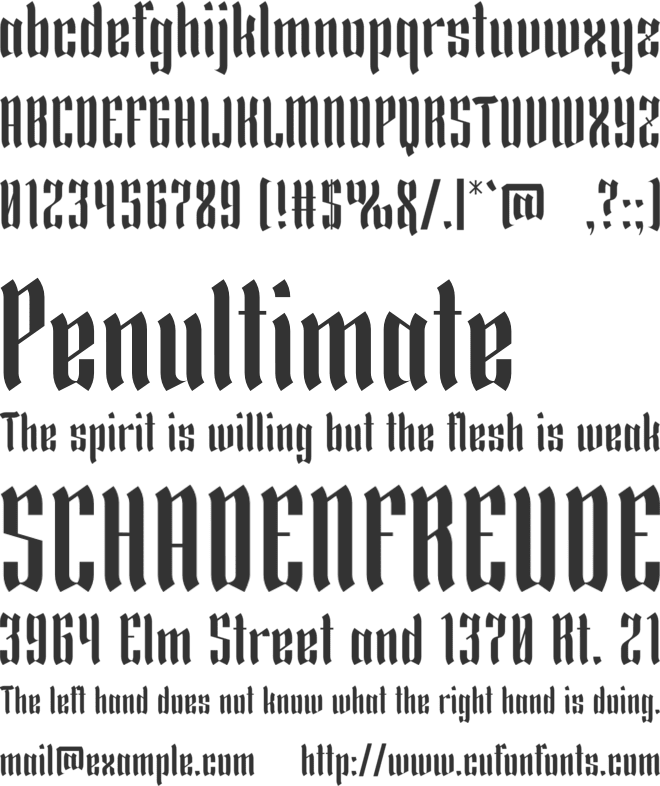 Inkheart font preview