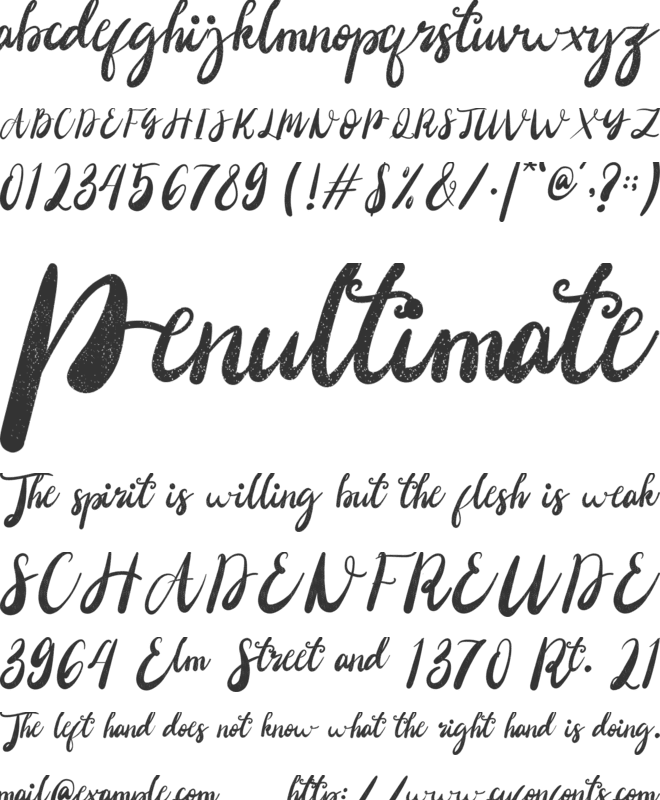 Almostury font preview
