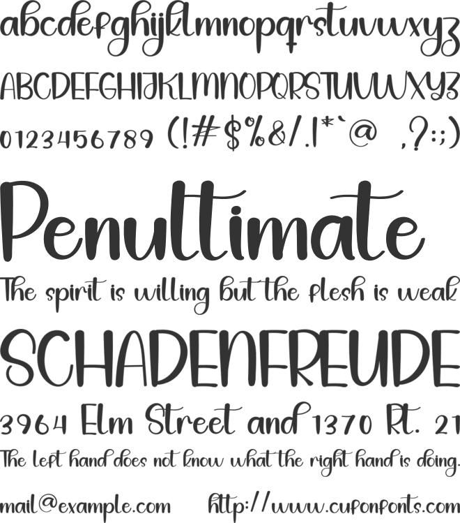 Handmade Promotion font preview