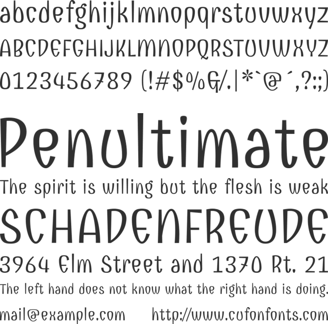 Combo font preview