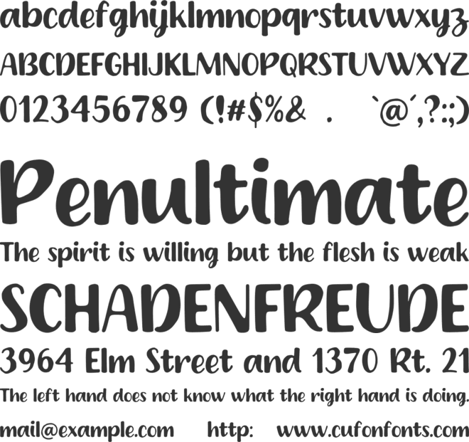 Happy Town font preview