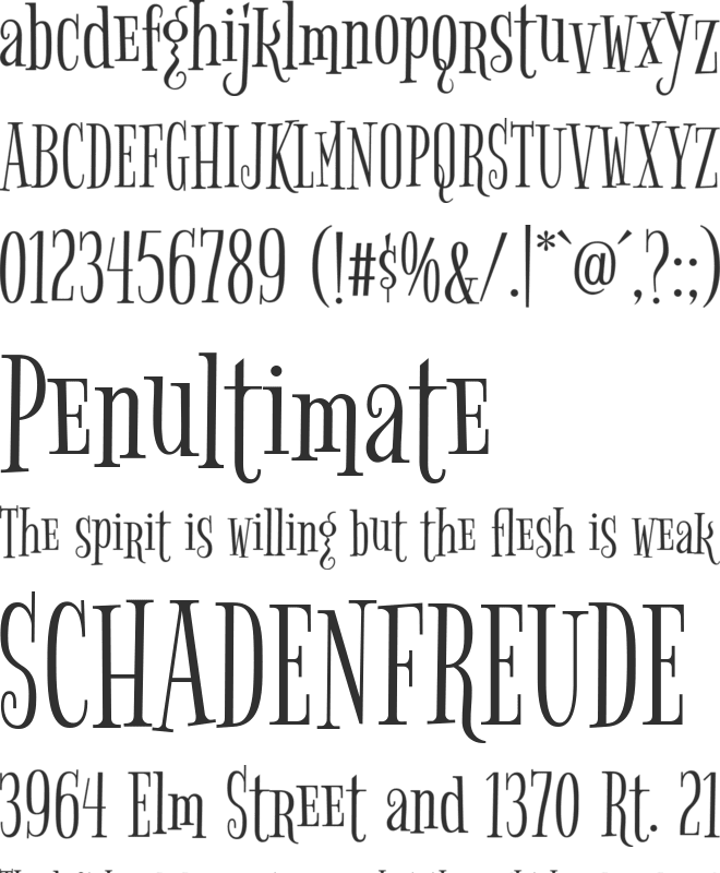 Bigelow Rules font preview