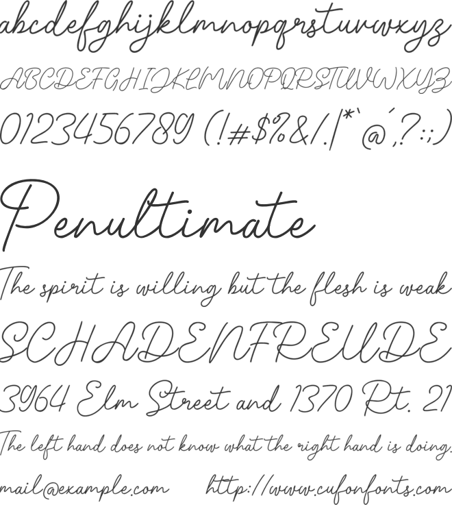 Romistia font preview