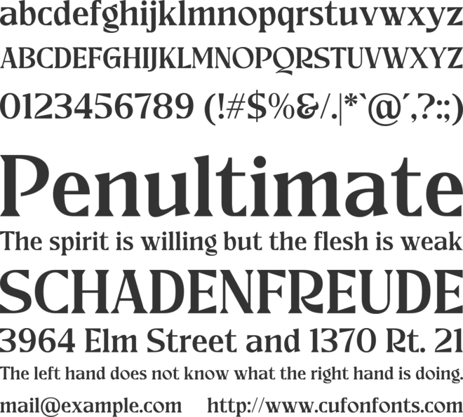 Bosegia font preview