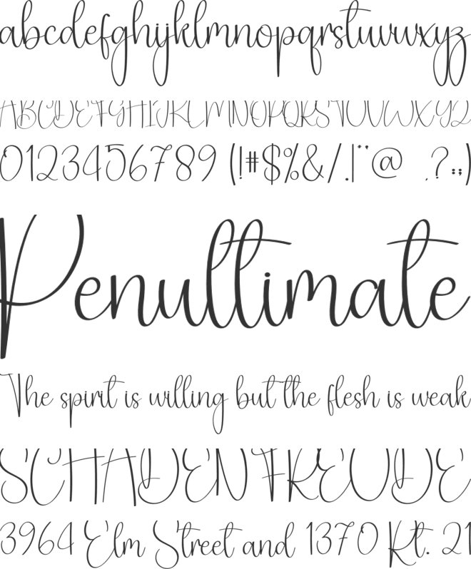 Mentioned font preview