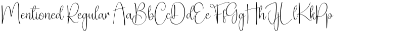 Mentioned Regular font