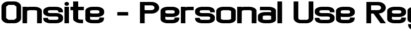 Onsite - Personal Use Regular font