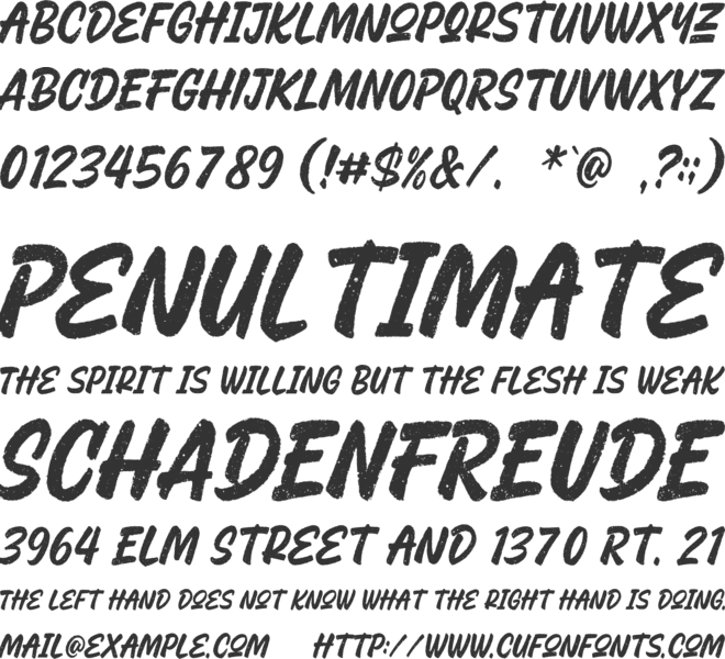 Retro Brush font preview