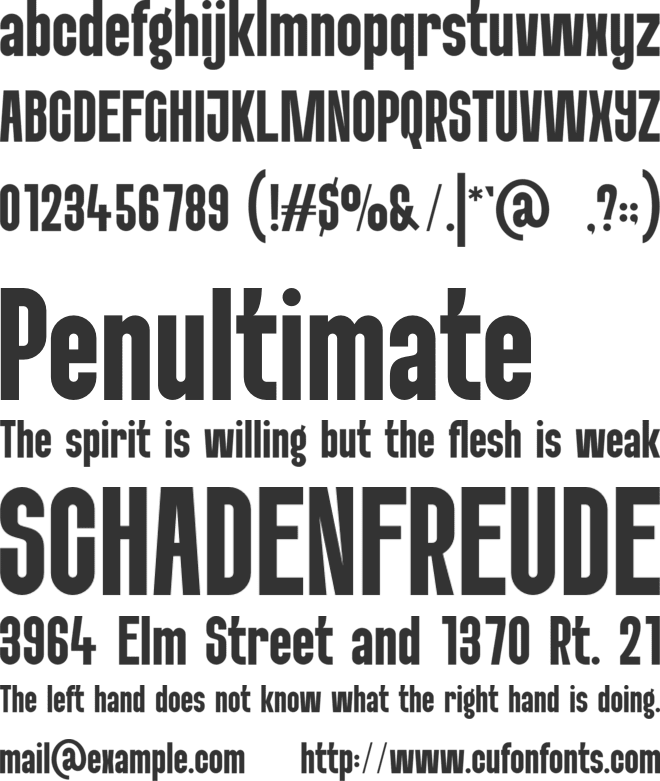 Falgard font preview