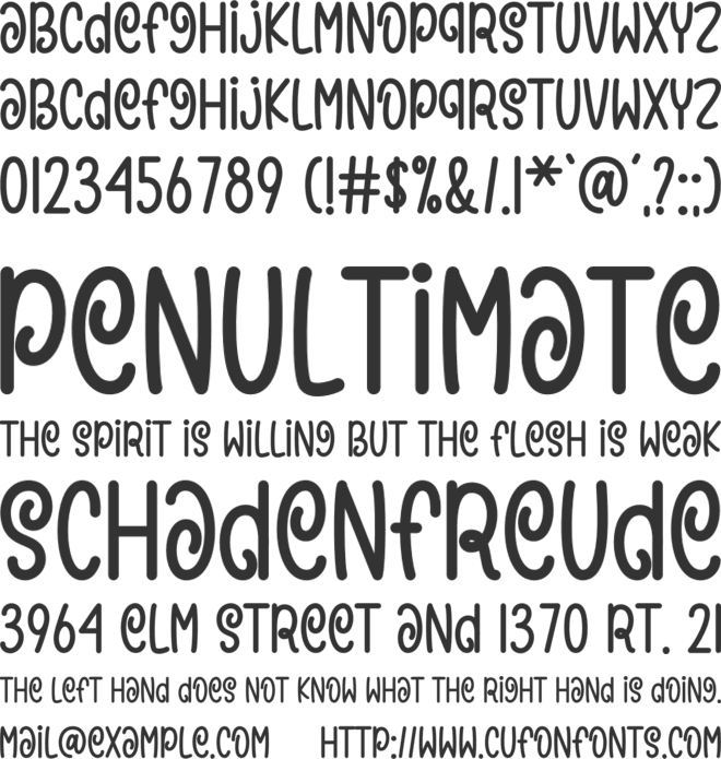 Birthday Cute font preview
