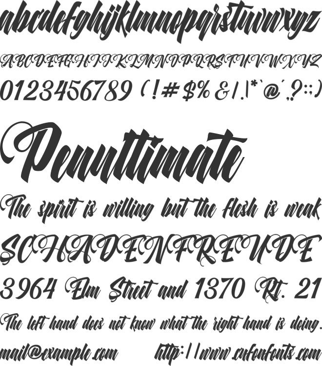 Rasettagin font preview