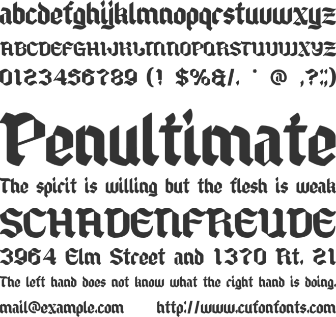 Heraldic Shadows font preview