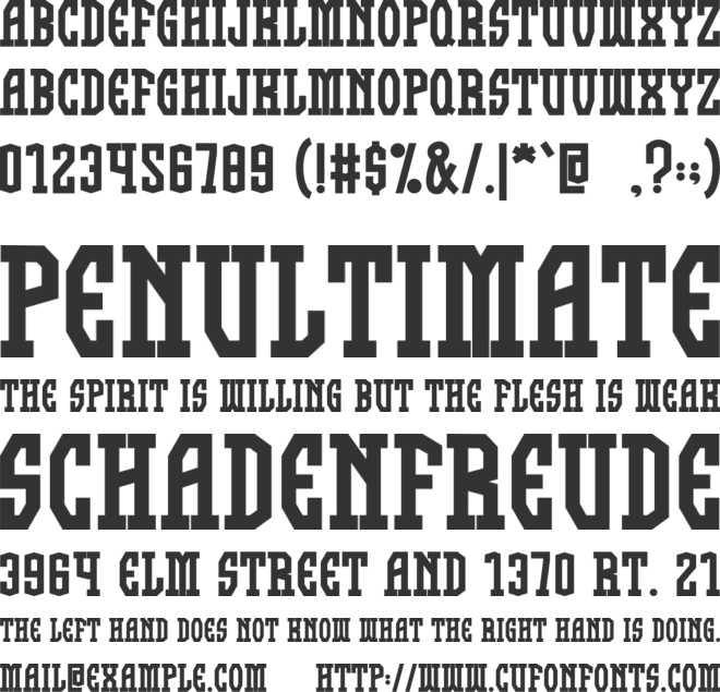 Retro Short font preview