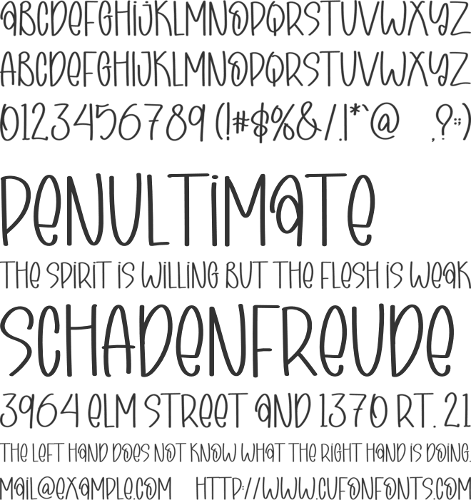 Family In Winter font preview