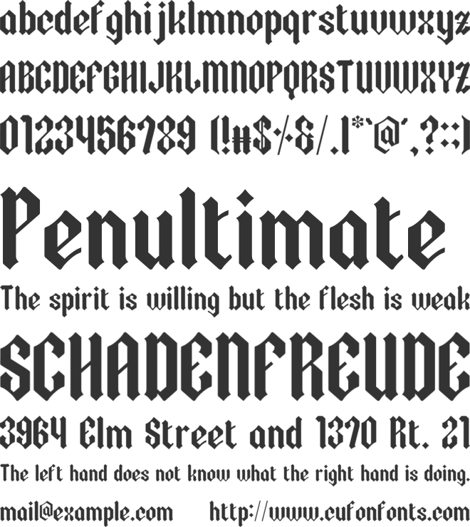 Wicked Knight font preview