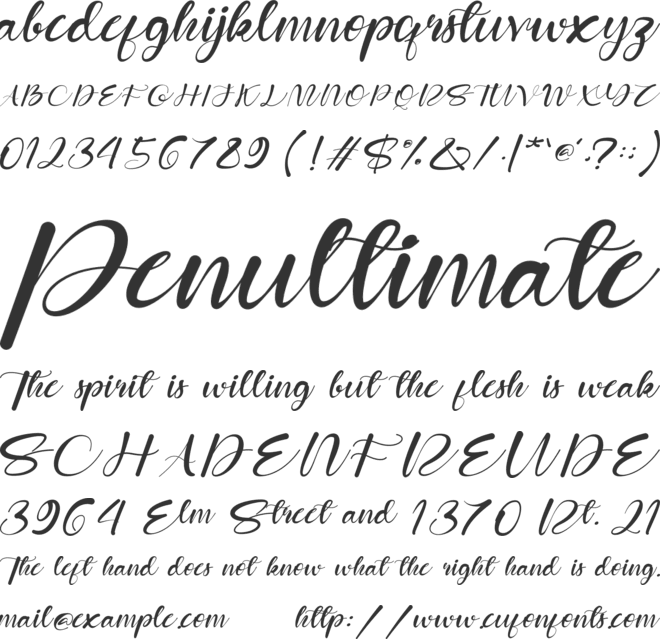 The Calist font preview