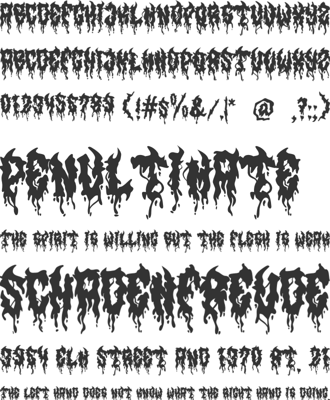 Sevensins font preview