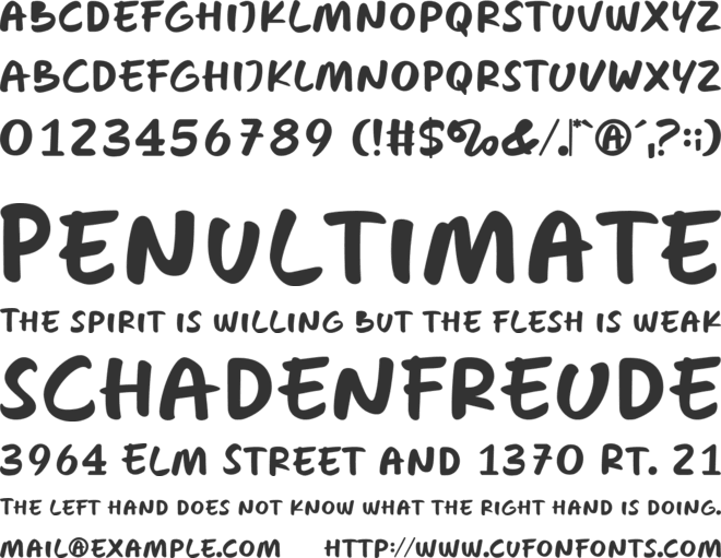 French Notez font preview