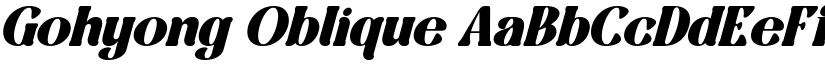 Gohyong Oblique font