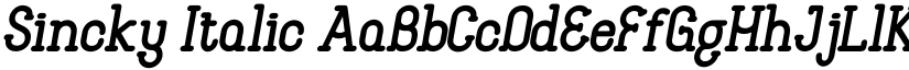 Sincky Italic font