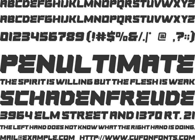 Race Head font preview