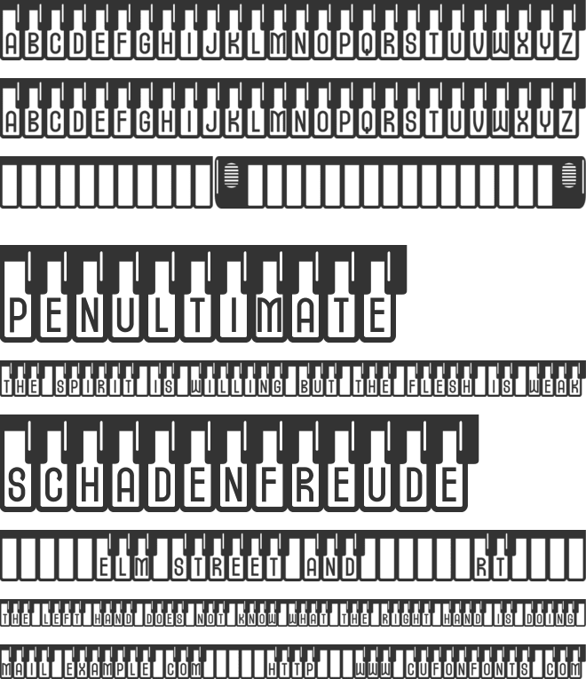 Klavier font preview