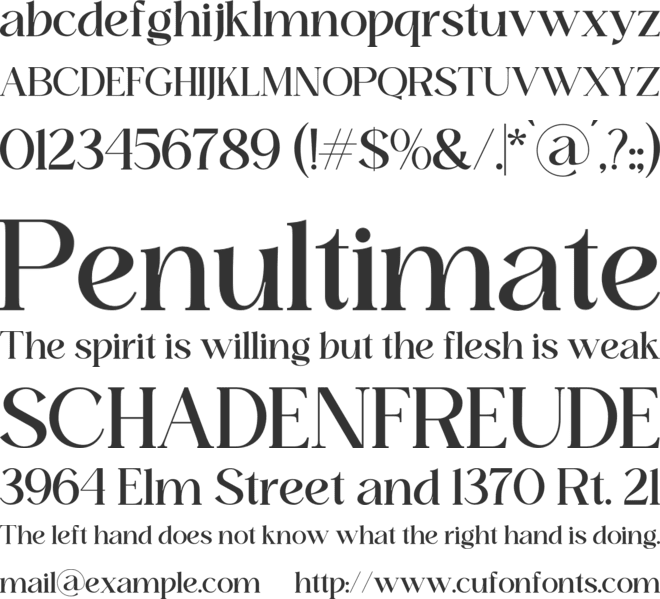 Domilla font preview