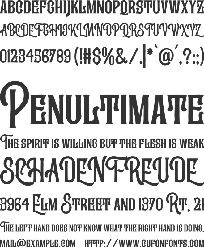 Kingstown parlour font preview