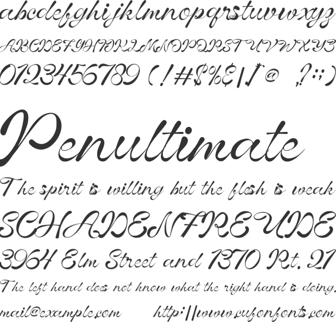 Vinecta font preview
