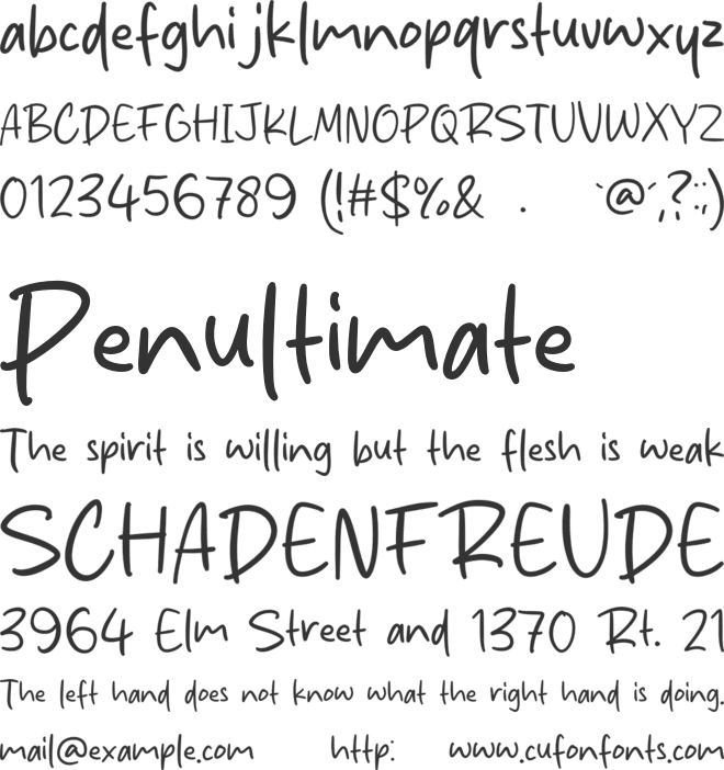 Roading Night font preview