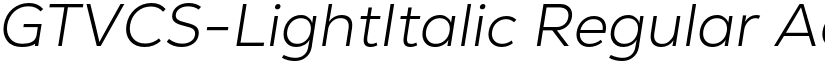 GTVCS-LightItalic Regular font