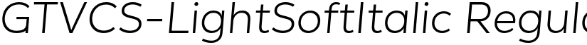 GTVCS-LightSoftItalic Regular font