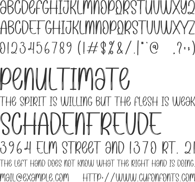 Young Mango font preview