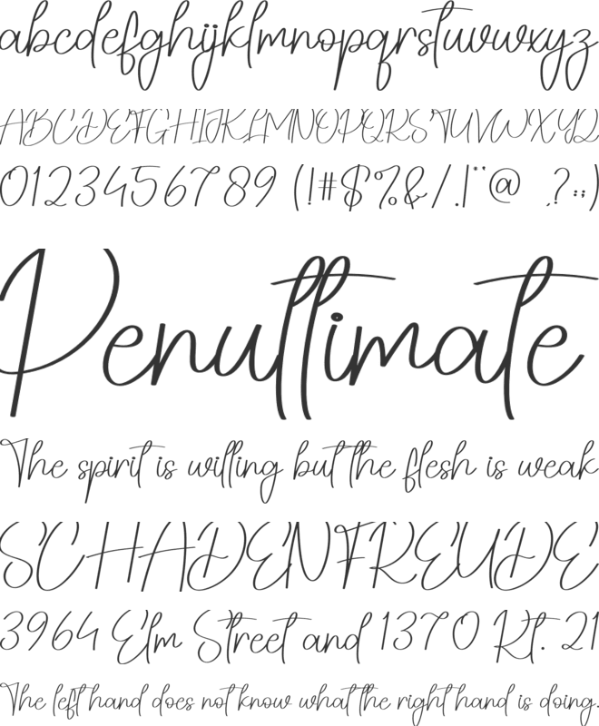 Treatment font preview