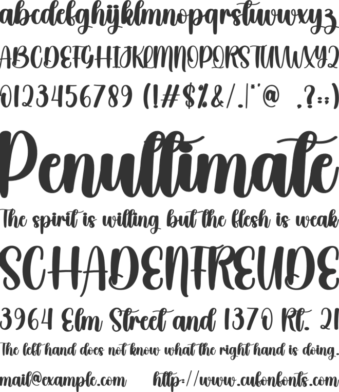 Aiguille font preview