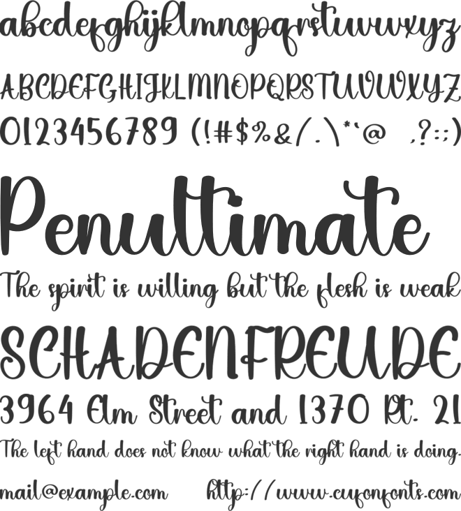 Sweet Bakery font preview