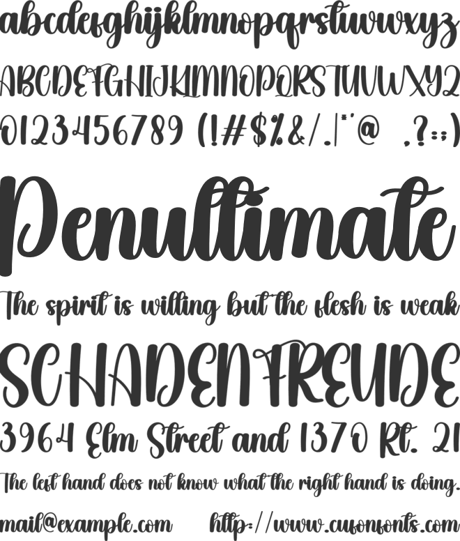 Partying font preview