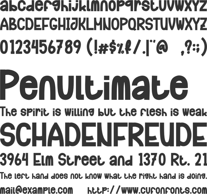 Months Summer font preview